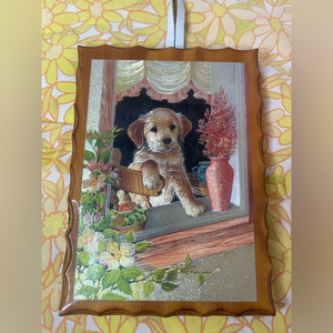 Vintage Golden Retriever puppy‎ wall art